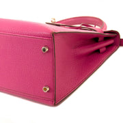 Hermès Kelly 32 Chèvre de Coromandel Sellier Fuchsia PHW
