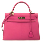 Hermès Kelly 32 Chèvre de Coromandel Sellier Fuchsia PHW kopen aan de beste prijs