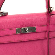 Hermès Kelly 32 Chèvre de Coromandel Sellier Fuchsia PHW
