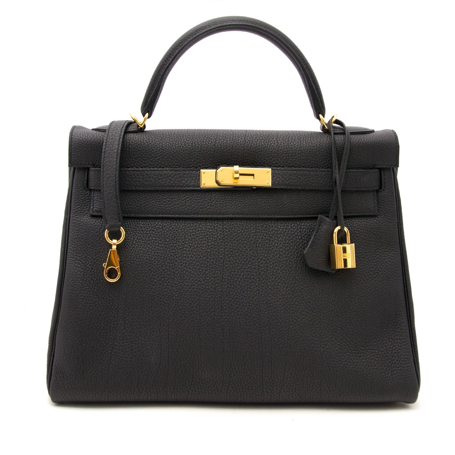 Hermès Kelly 28 Zwart Togo GHW