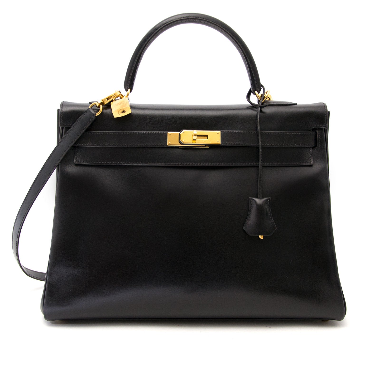 Hermès kelly 35 black boxcalf now online at labellov.com 100% authentic
