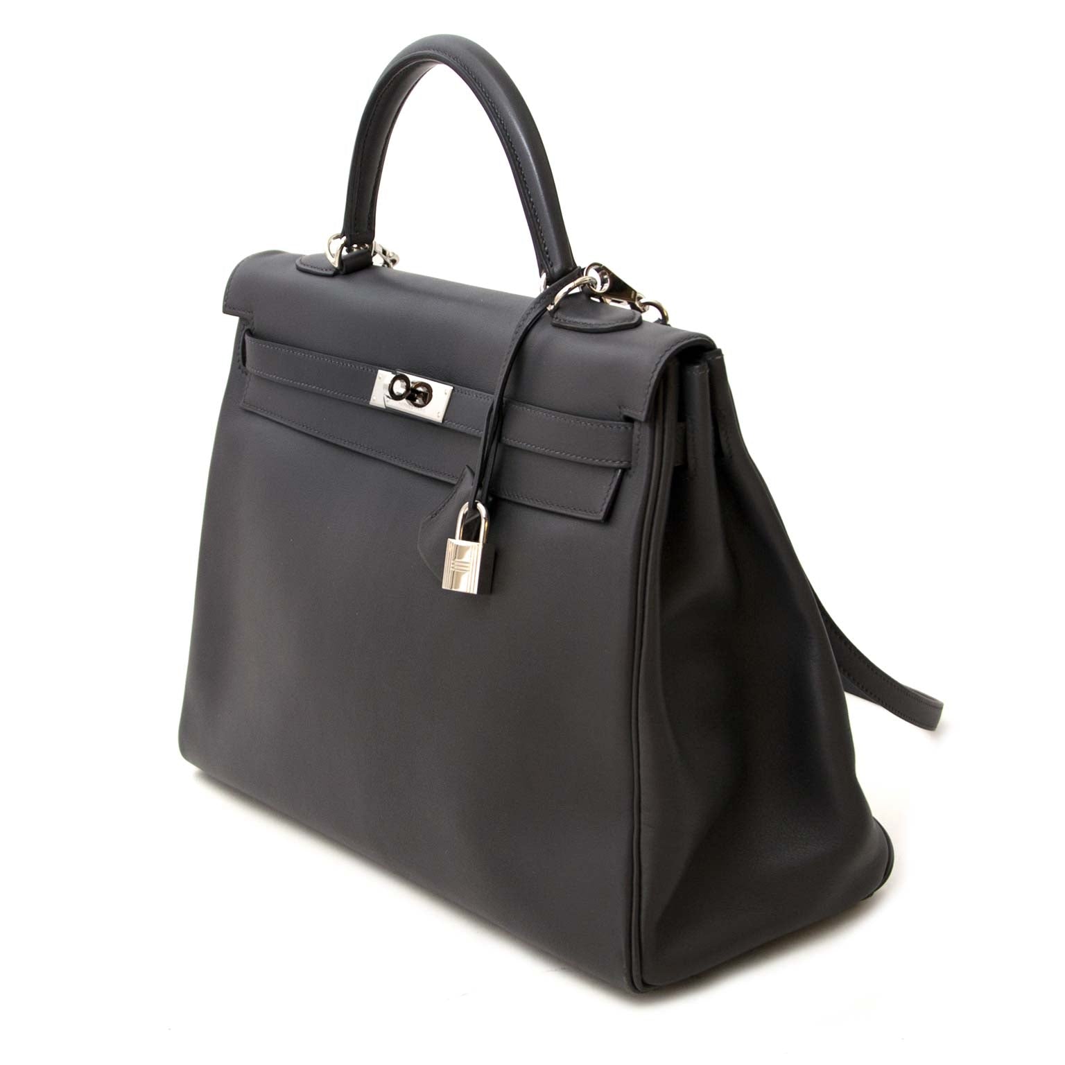 authentic Hermes Kelly 35 Retourne Ardoise Swift PHW online at the best price