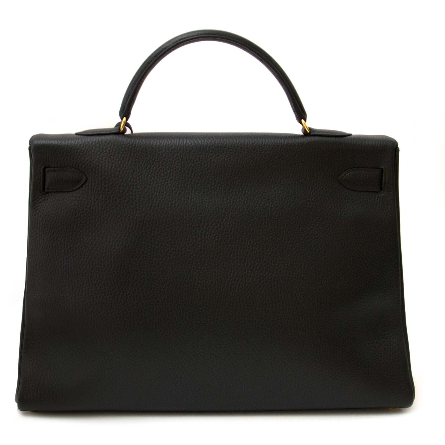 Hermès Kelly 40cm Black Veau Grainee Ardennes GHW