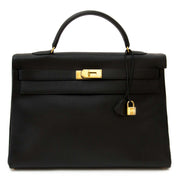 Hermès Kelly 40cm Black Veau Grainee GHW
