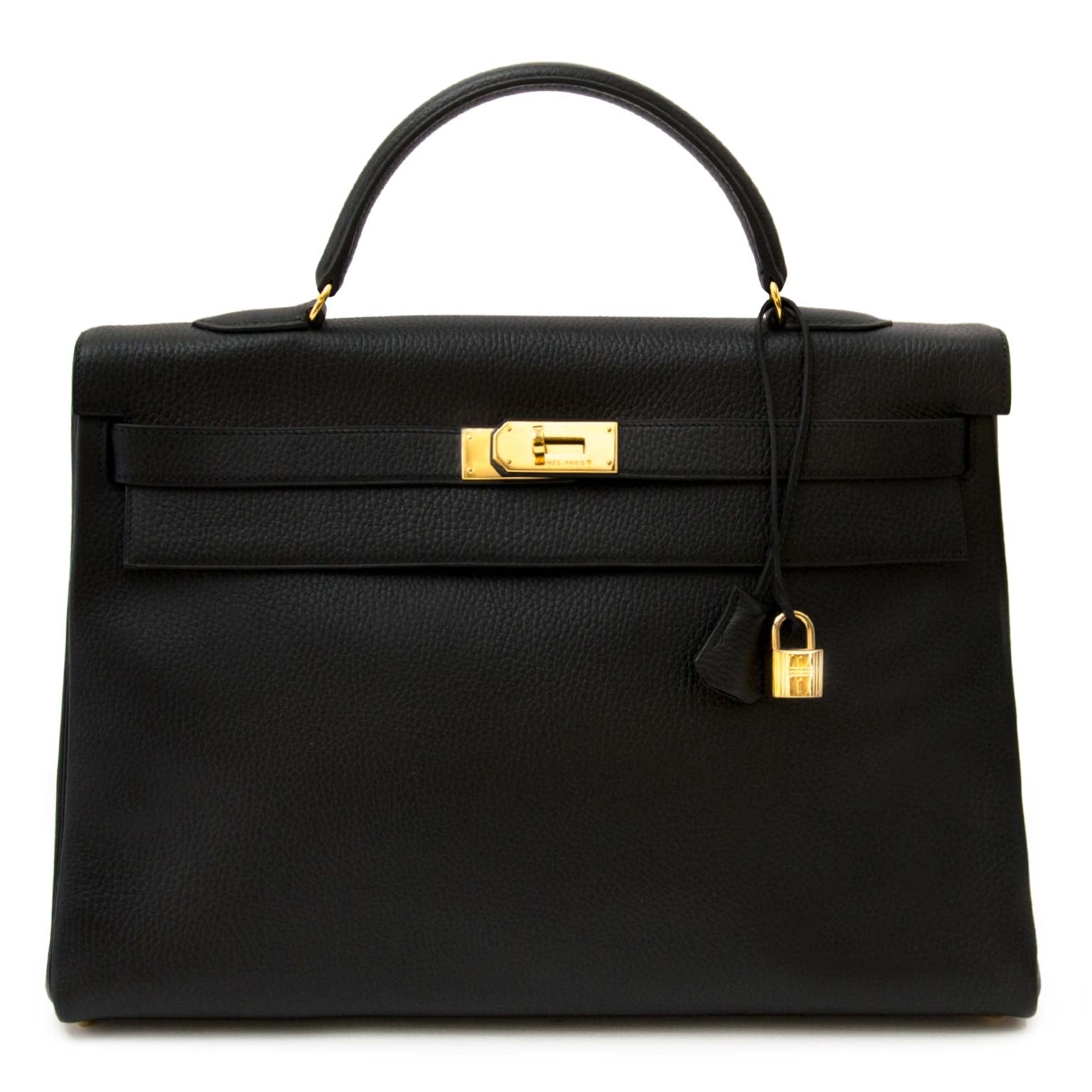 Hermès Kelly 40cm Black Veau Grainee GHW