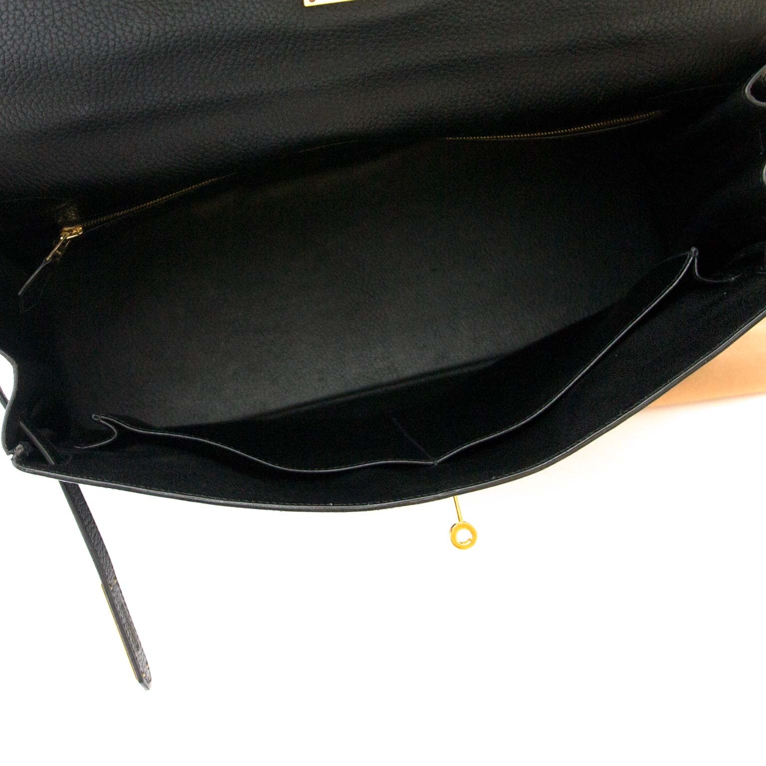Hermès Kelly 40cm Black Veau Grainee Ardennes GHW