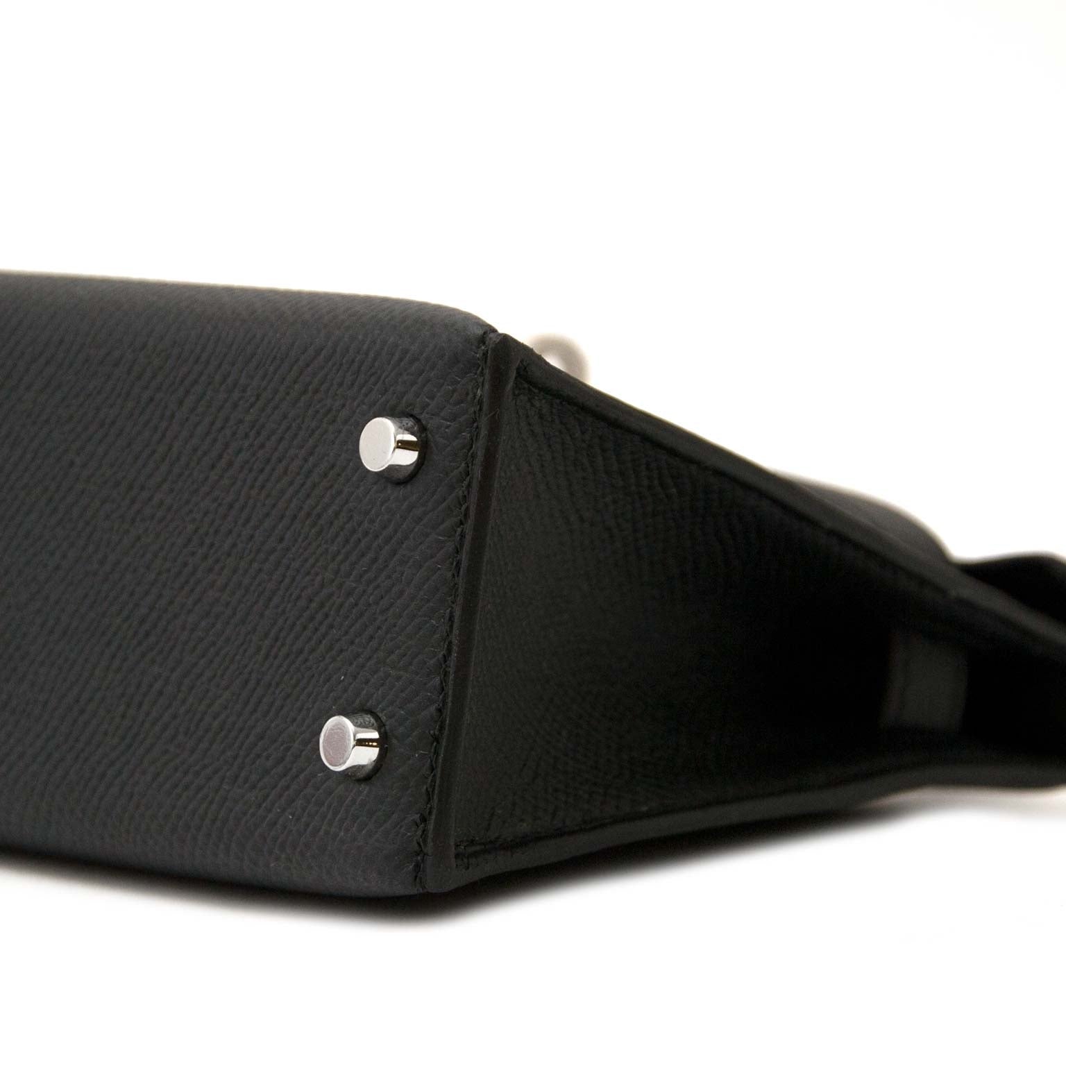 skip the waitinglist shop safe online your 100% authentic Hermès Kelly II Mini Veau Epsom Black PHW