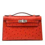 shop safe and secure online at labellov.com Hermès Kelly pochette ostrich brique GHW