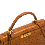 Hermès Kelly Ostrich 32 GHW detail available online at Labellov luxury