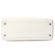 Very Rare Hermès Kelly 32 White Clemence Taurillon PHW