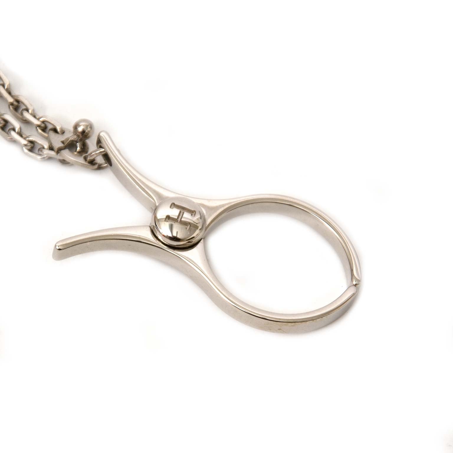 Buy and sell your authentic designer Hermès H Logo Silver Filou Glove Holder Key Chain for the best price