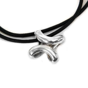 koop Hermès Silver Fancy 'H' Pendant & Leather Cord Necklace bij labellov aan de beste prijs