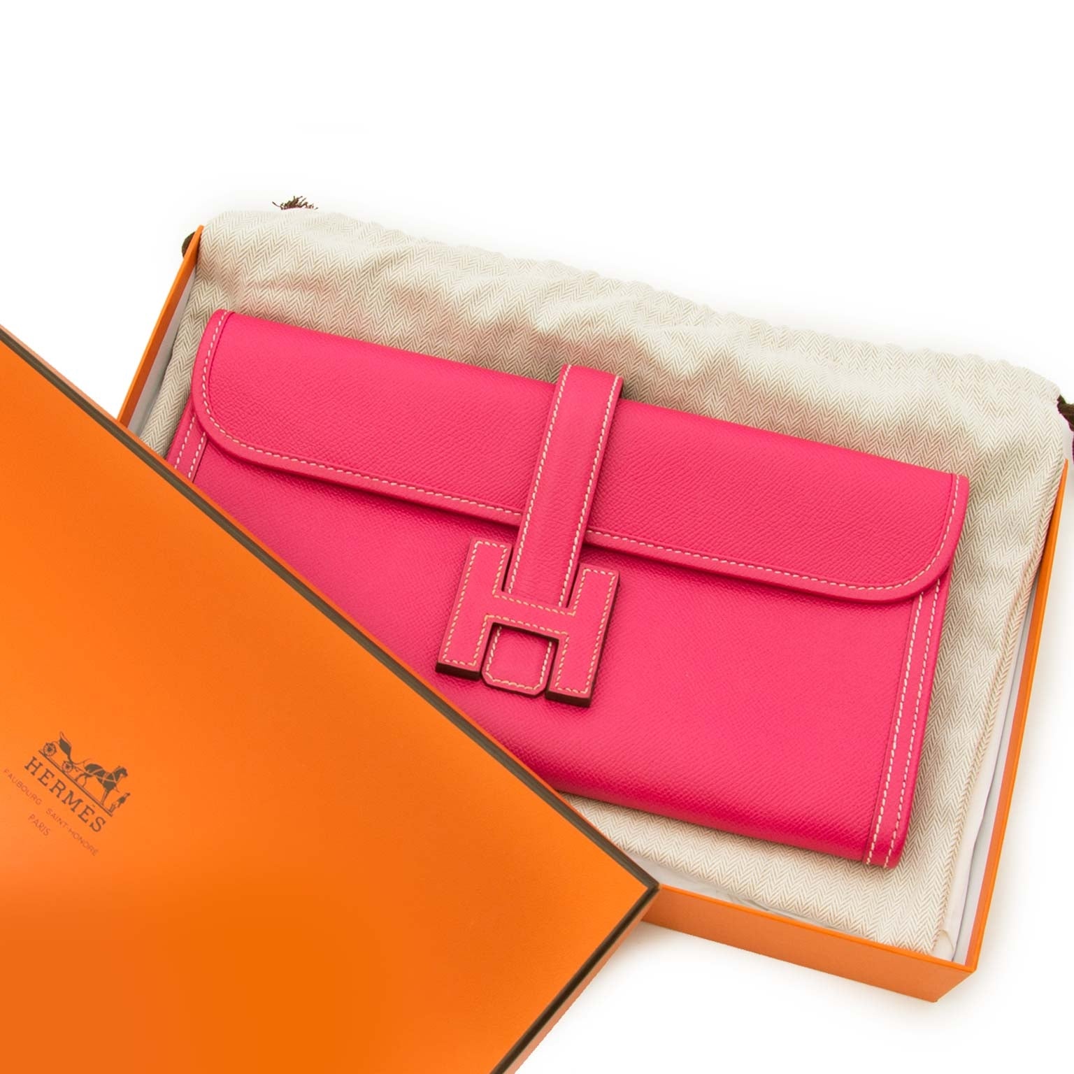 hermes jige elan 29 veau epsom rose tyrien clutch now for sale at labellov vintage fashion webshop belgium