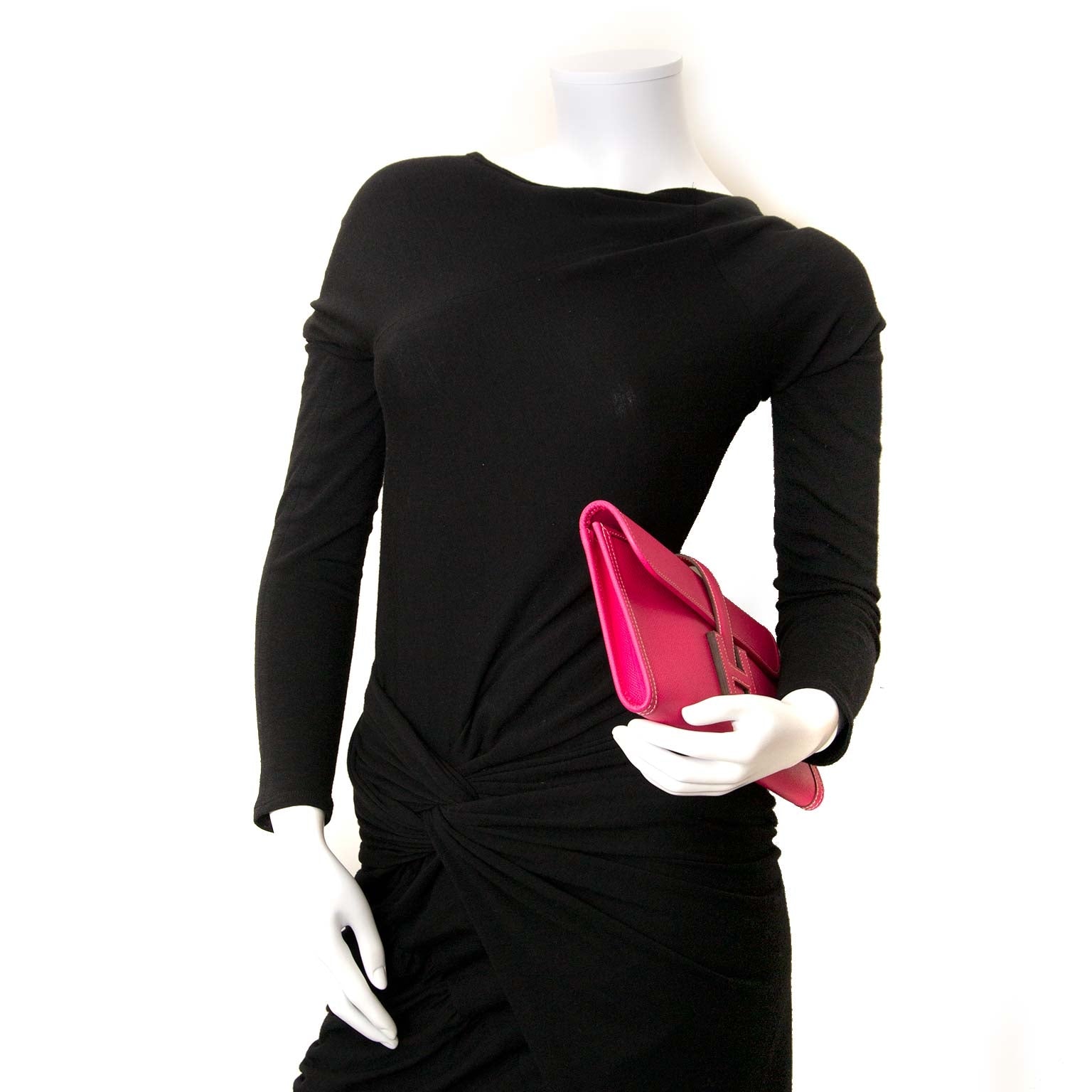 hermes jige elan 29 veau epsom rose tyrien clutch now for sale at labellov vintage fashion webshop belgium