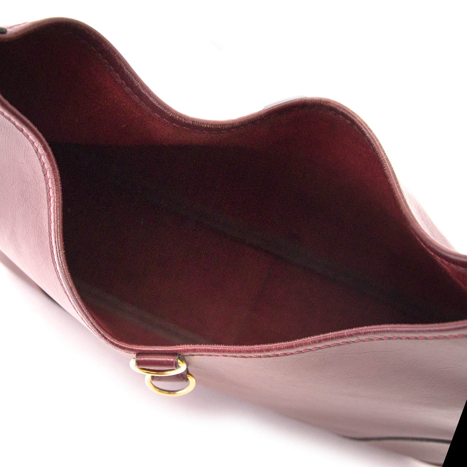 Sac Hobo Hermès Trim II 31 en Cuir de Veau Bordeaux