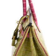 Hermès Birkin 30 Crocodile Porosus GHW Vert Anis/Rose Sheherazade