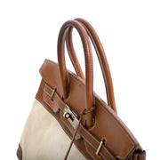 Hermès Birkin 35 Barenia & Toile Naturel
