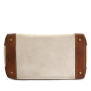 Hermès Birkin 35 Barenia & Toile Naturel onderkant foto van de tas
