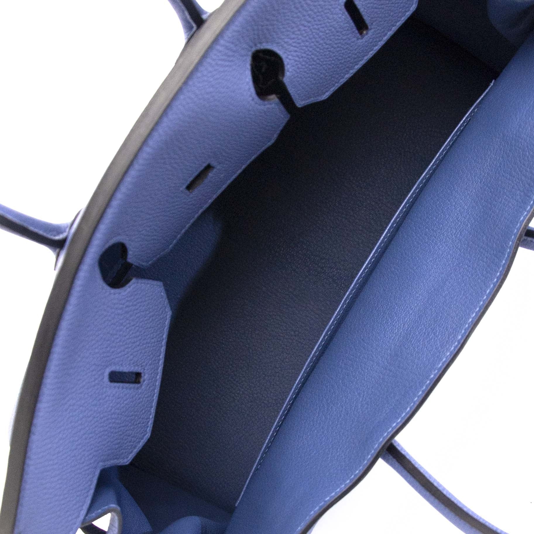 acheter en ligne chez labellov.com pour le meilleur prix Hermès Birkin 35 Togo Bleu Brighton GHW