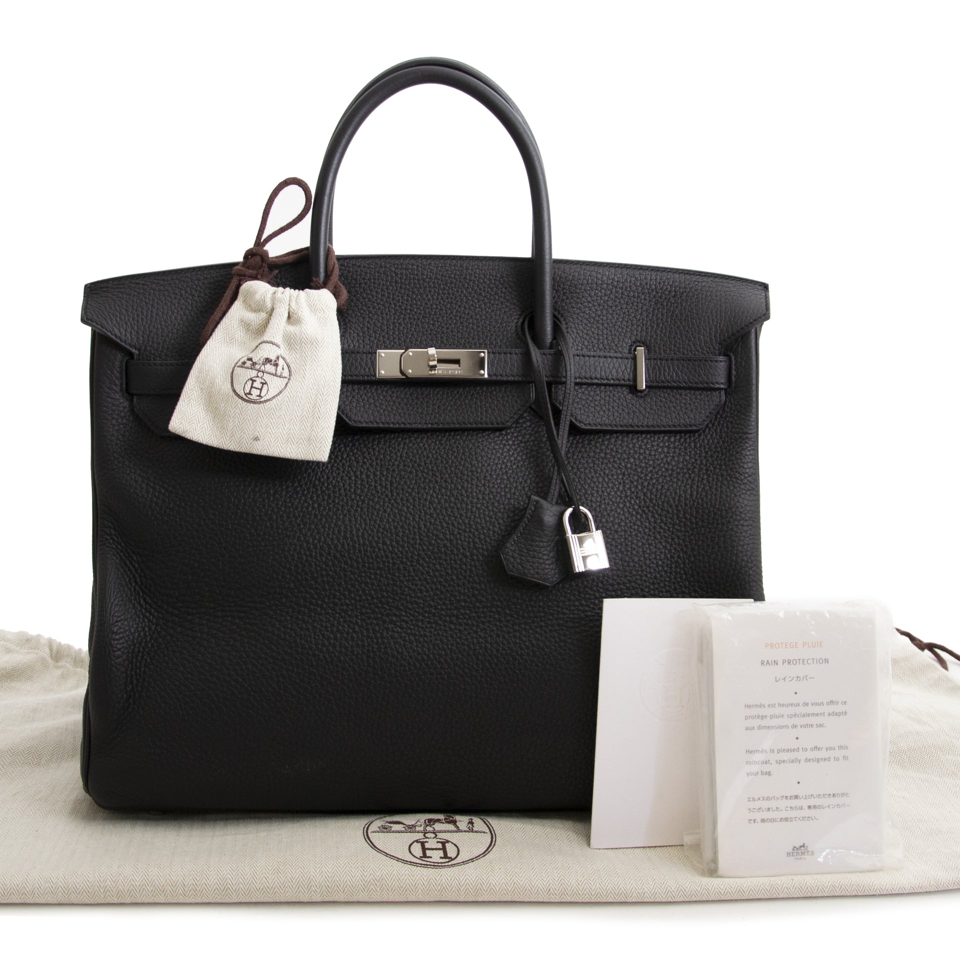 shop safe online secondhand Hermès Birkin 40cm Black Clemence Taurillon PHW