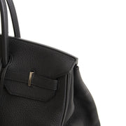 Hermès Birkin 40cm Black Clemence Taurillon PHW