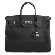 acheter en ligne seconde main Hermès Birkin 40cm Black Clemence Taurillon PHW