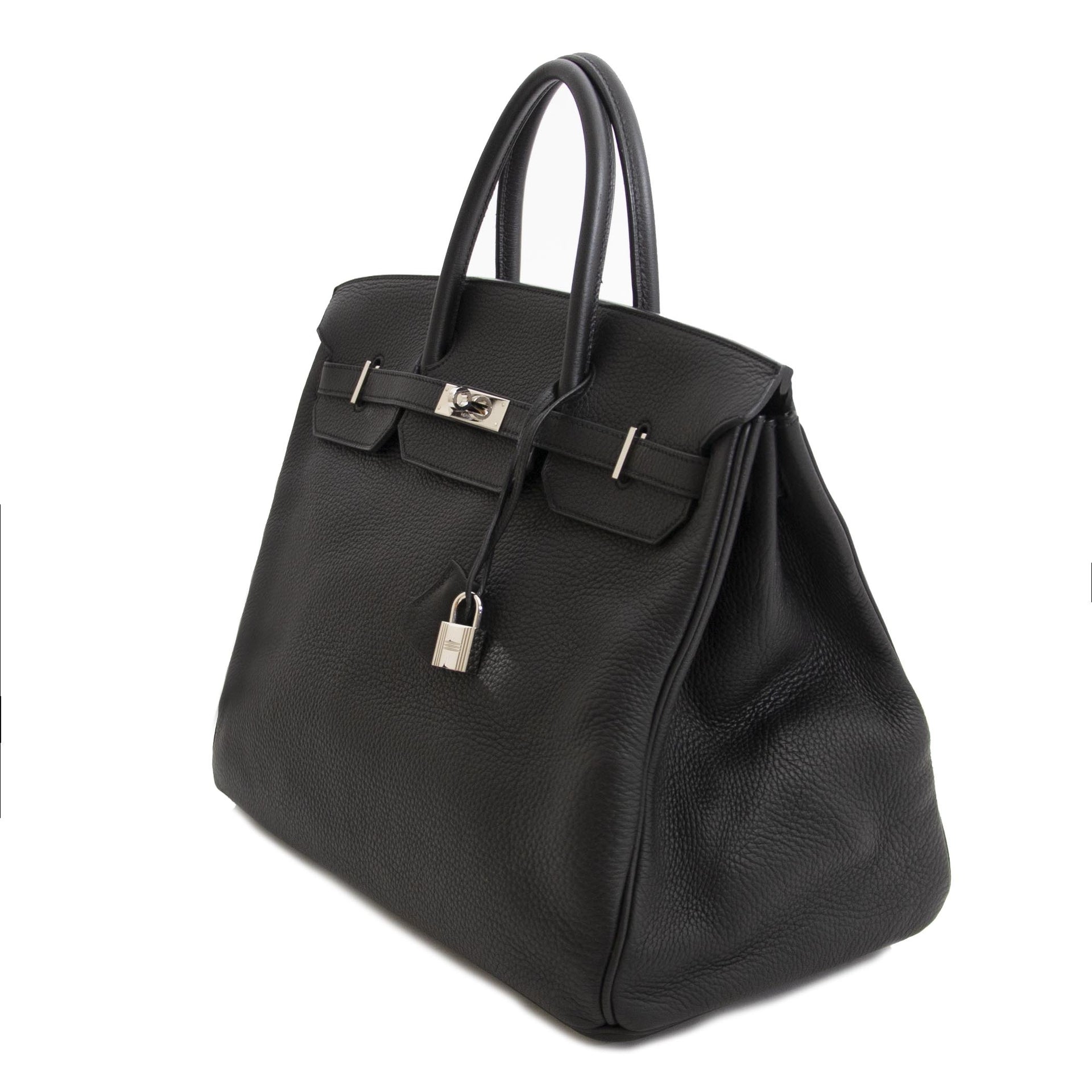 Hermès Birkin 40cm Black Clemence Taurillon PHW koop veilig online