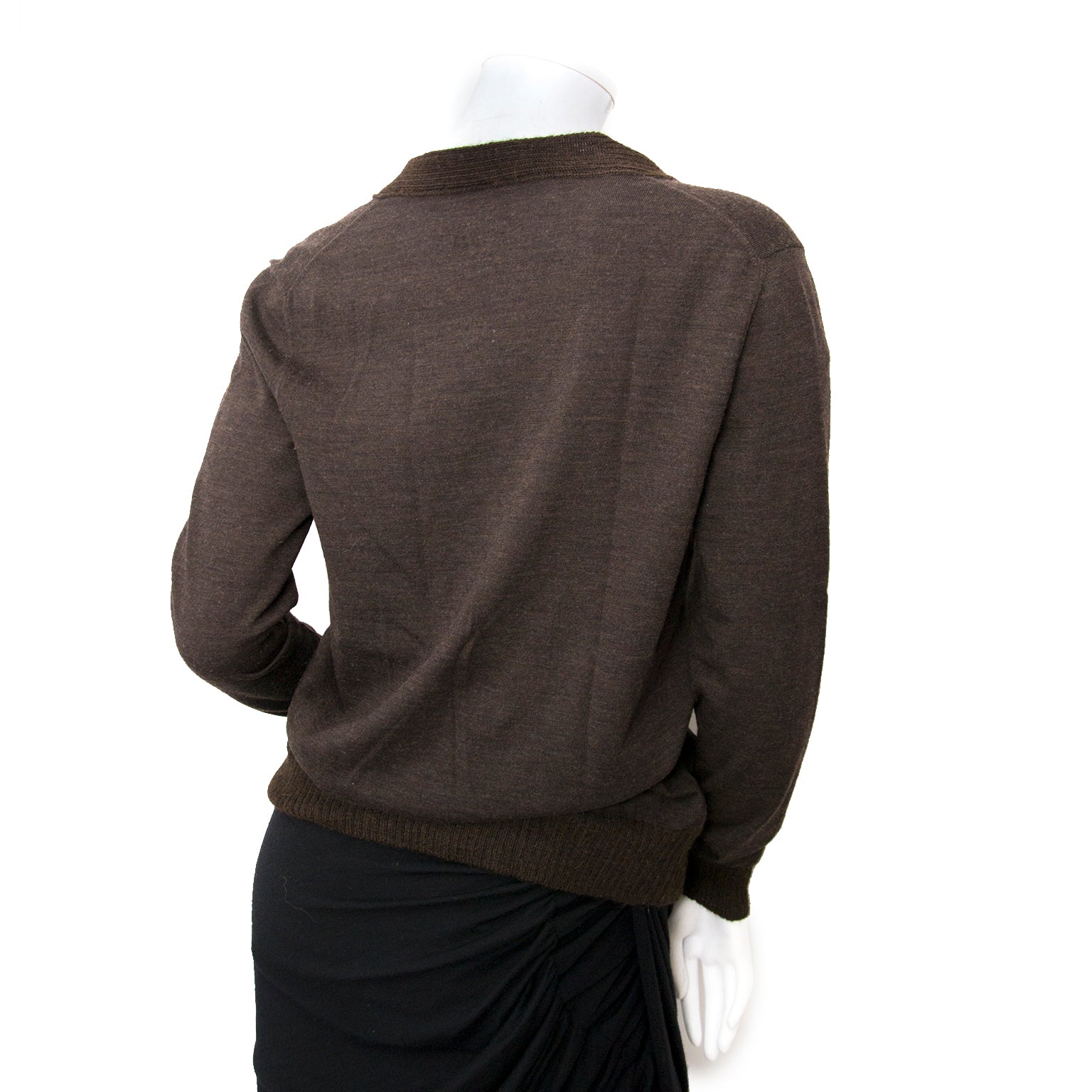 buy safe and secure online at labellov.com hermes brown wool alpaca cardigan for the best price