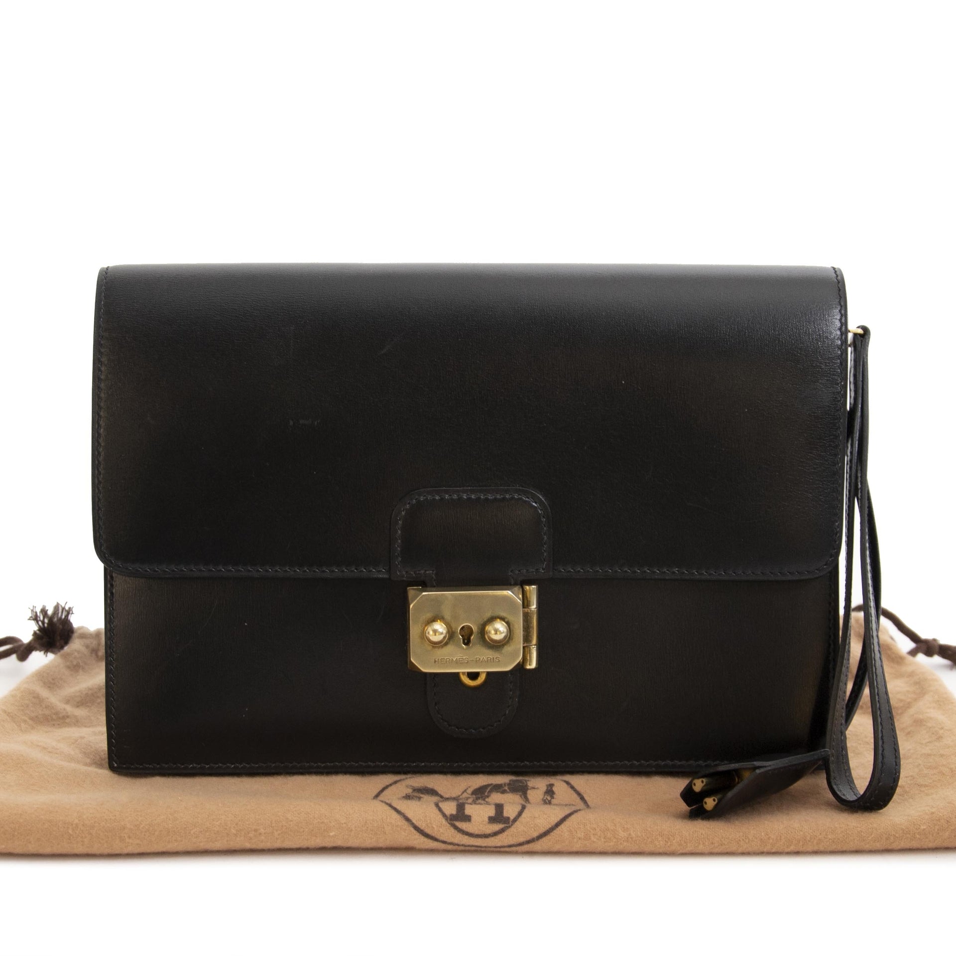Hermes Black Box Calf Pochette Jet