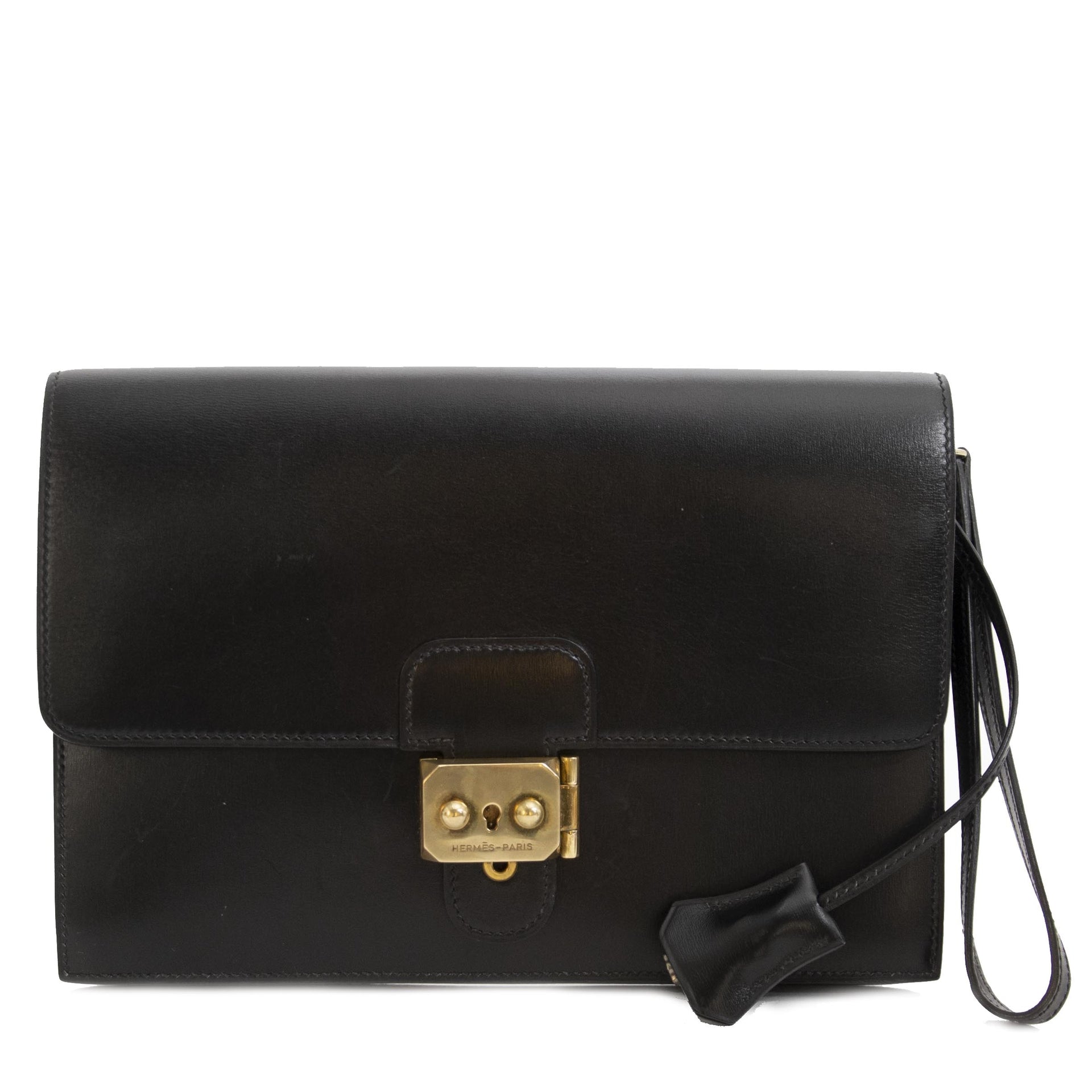 Hermes Black Box Calf Pochette Jet