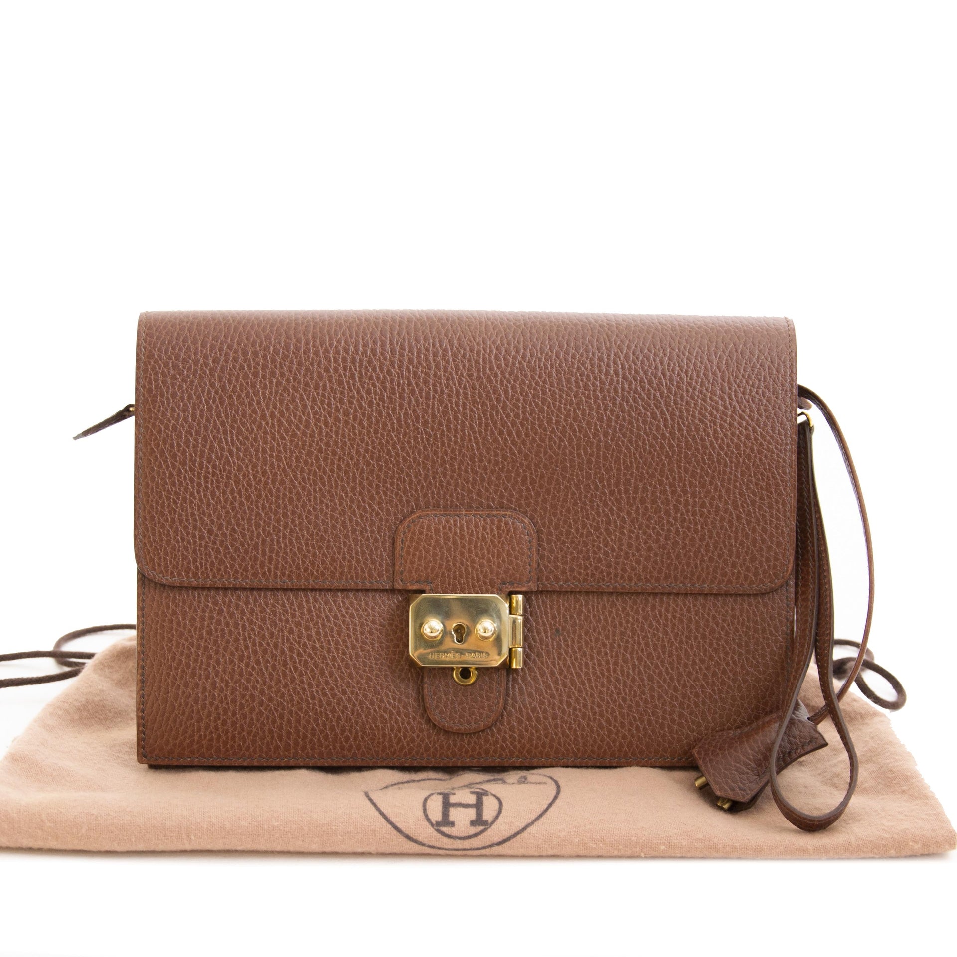 Hermes Marron Fonce Fjord Pochette Jet tweedehands voor de best prijs Hermes Marron Fonce Fjord Pochette Jet