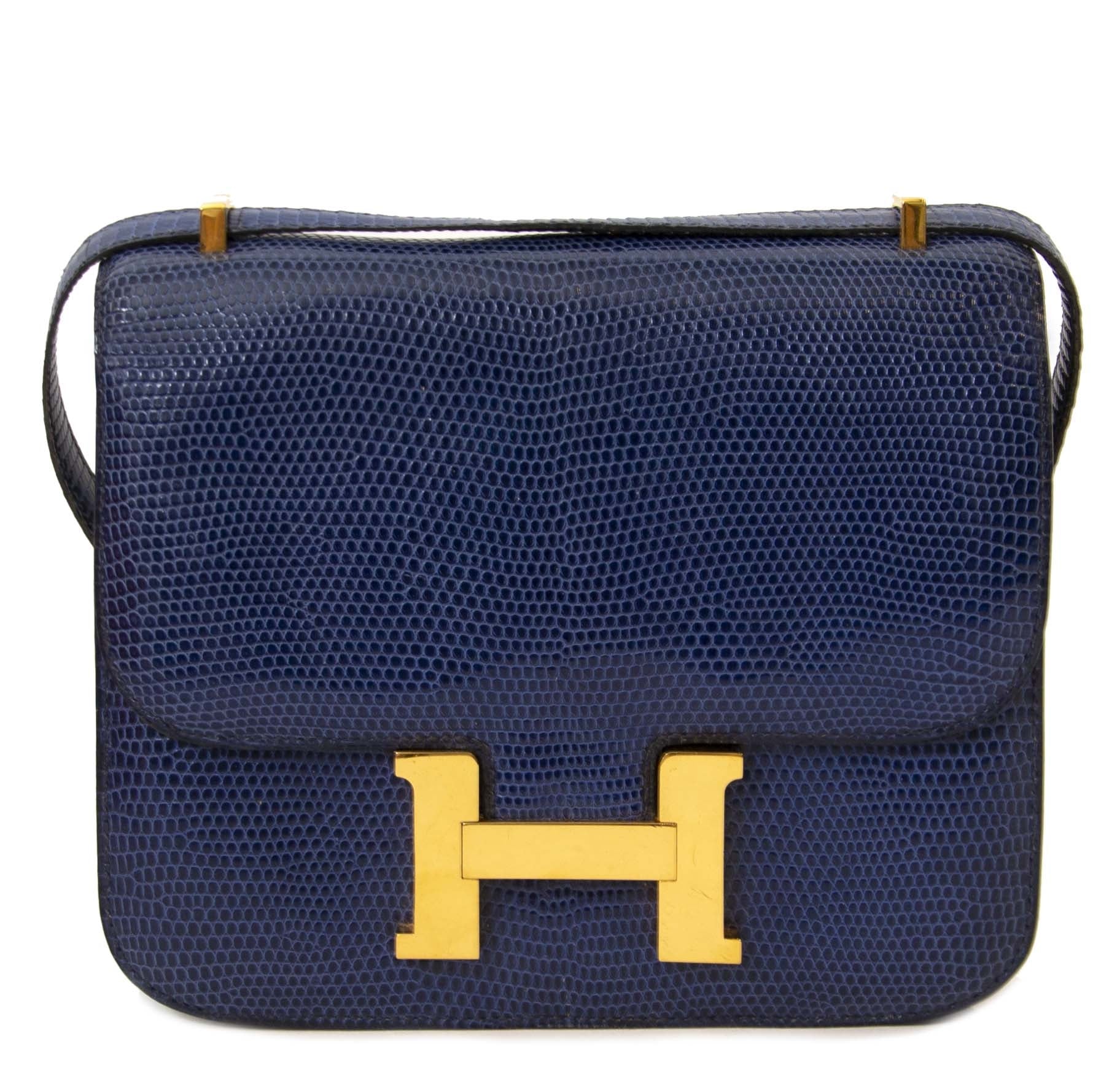 Hermès Constance 18 Lezard Bleu Saphir GHW