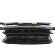 Buy and sell 100% authentic Hermès Constance 18 Mini Marquete Alligator Miss Lisse / Lezard Bleu Marine Ombre