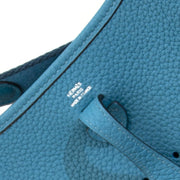 Hermes Mini Evelyne Turquoise Clémence Taurillon Shoulder Bag