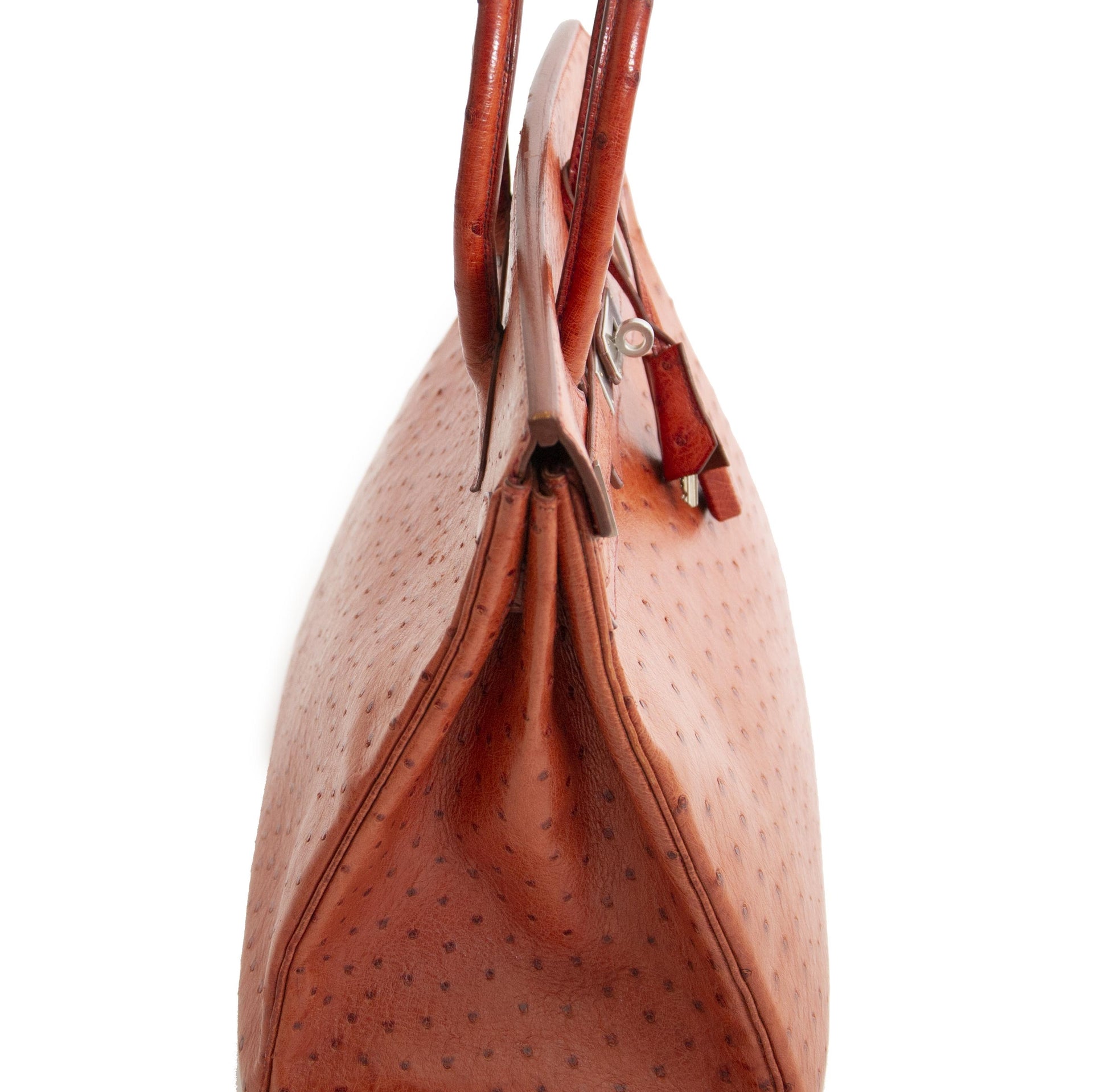 Are you looking for an authentic Hermès Birkin / HAC 32 Tangerine Ostrich Leather Brushed Hardware
