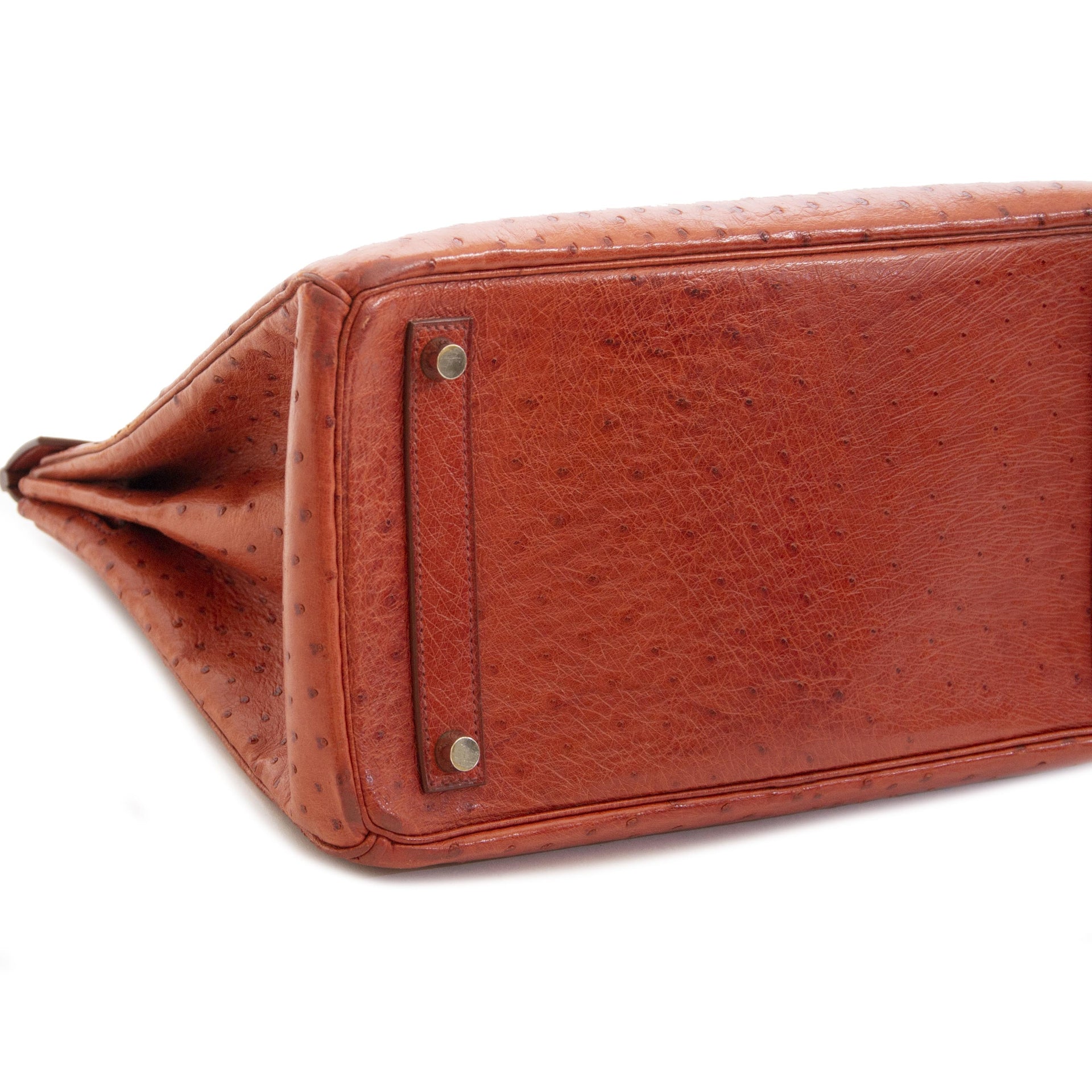 Hermès Birkin / HAC 32 Tangerine Ostrich Leather Brushed Hardware