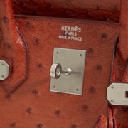 Hermès Birkin / HAC 32 Tangerine Ostrich Leather Brushed Hardware te koop bij Labellov