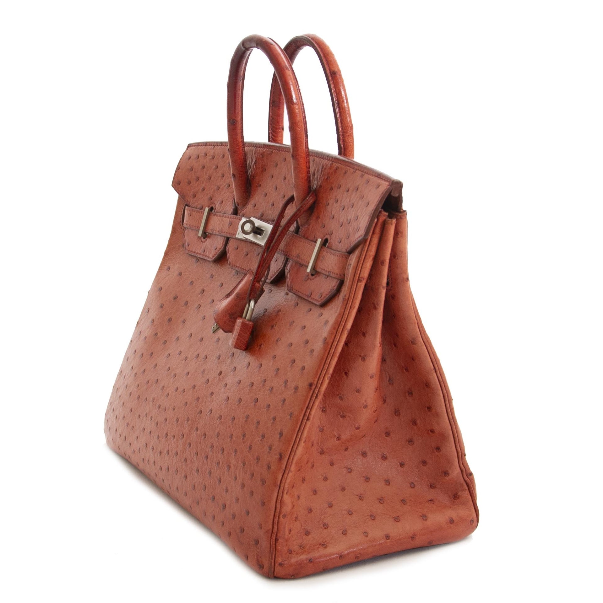 Hermès Birkin / HAC 32 Tangerine Ostrich Leather Brushed Hardware pour le meilleur prix chez Labellov à Anvers