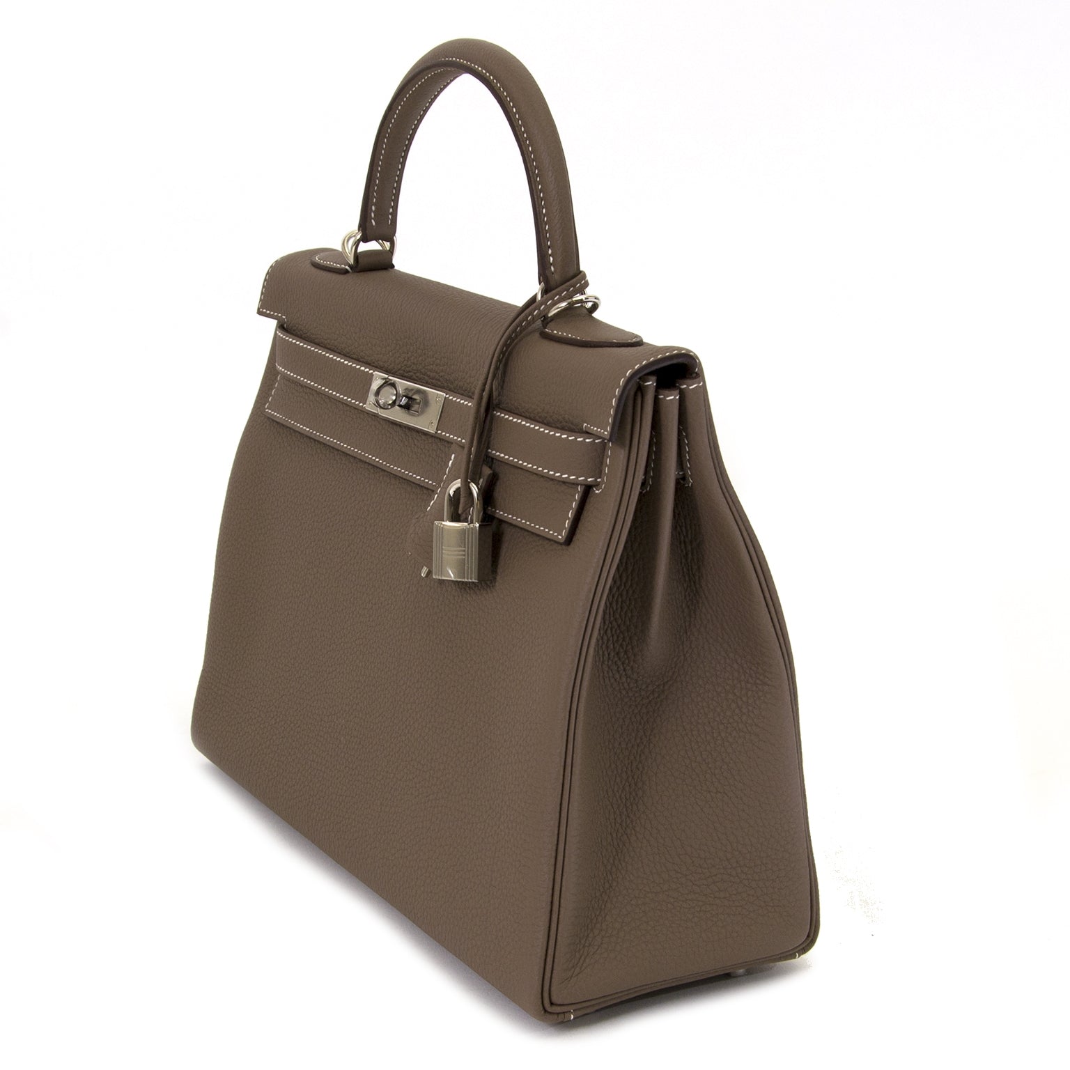 skip the waitinglist and get your Hermès Kelly 32 Togo Etoupe PHW right now!