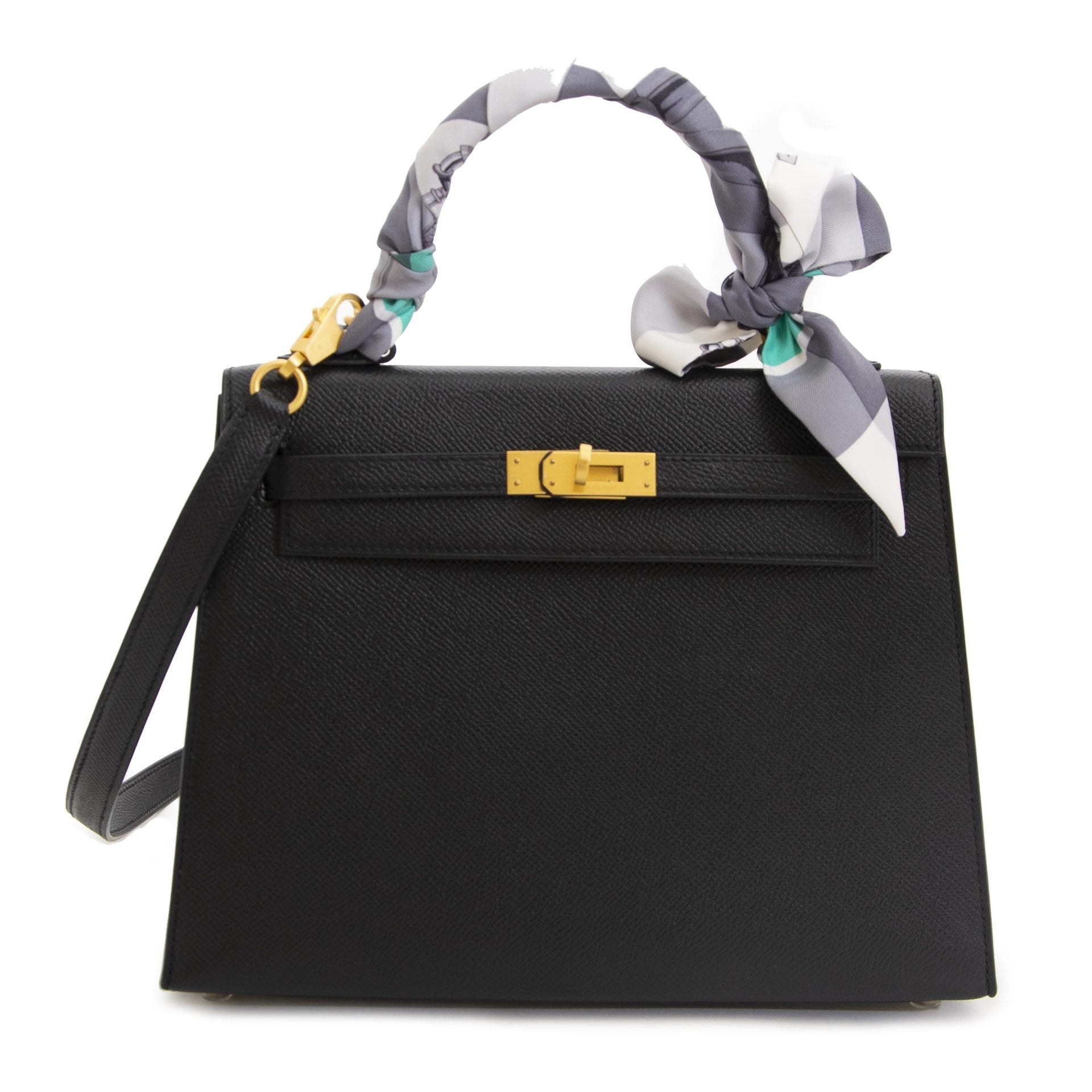 Hermès Kelly 25cm HSS Black Epsom Brushed GHW Rose Pourpre Horseshoe
