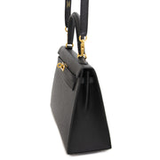 Hermès Kelly 25cm HSS Black Epsom Brushed GHW Rose Pourpre Horseshoe for sale online