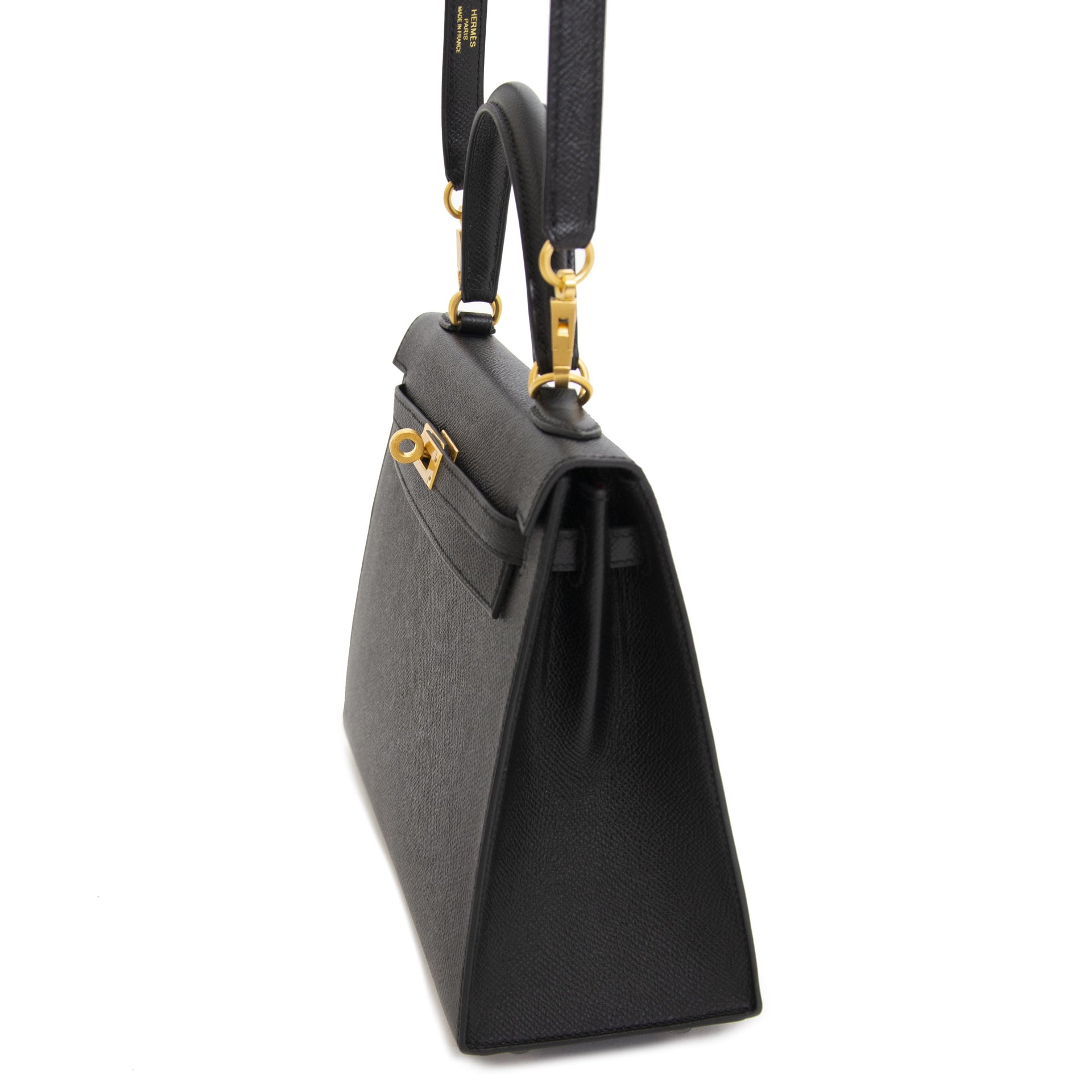 Hermès Kelly 25cm HSS Black Epsom Brushed GHW Rose Pourpre Horseshoe for sale online