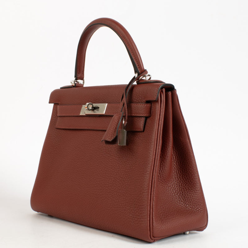 Hermès Kelly 28 Rouge H Clemence PHW