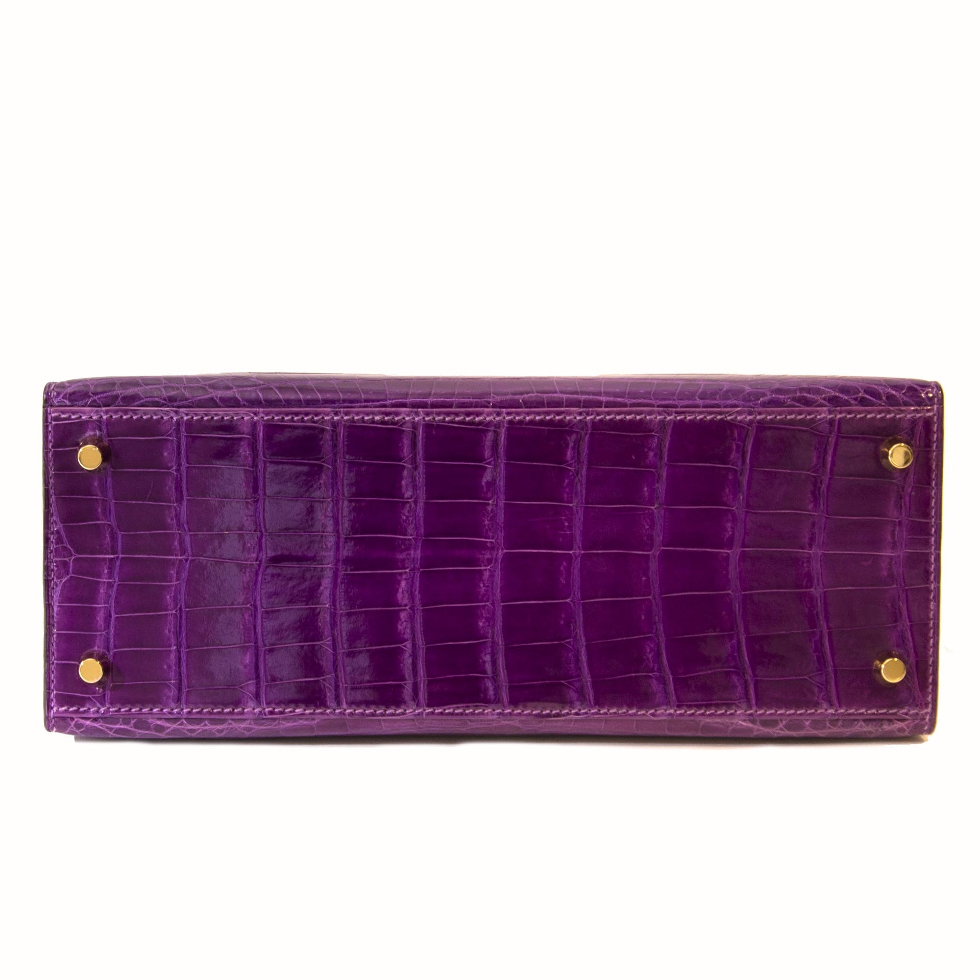 Hermès Kelly 28 Violet Niloticus Crocodile GHW 100% authentique et très unique chez Labellov à Anvers Belgique