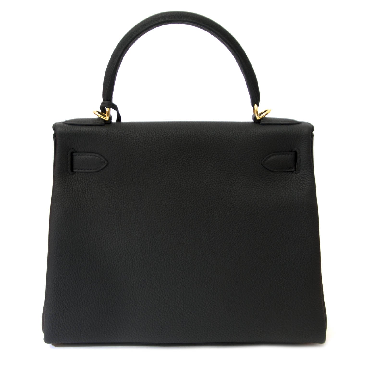 Hermès Kelly 28 Zwart Togo GHW