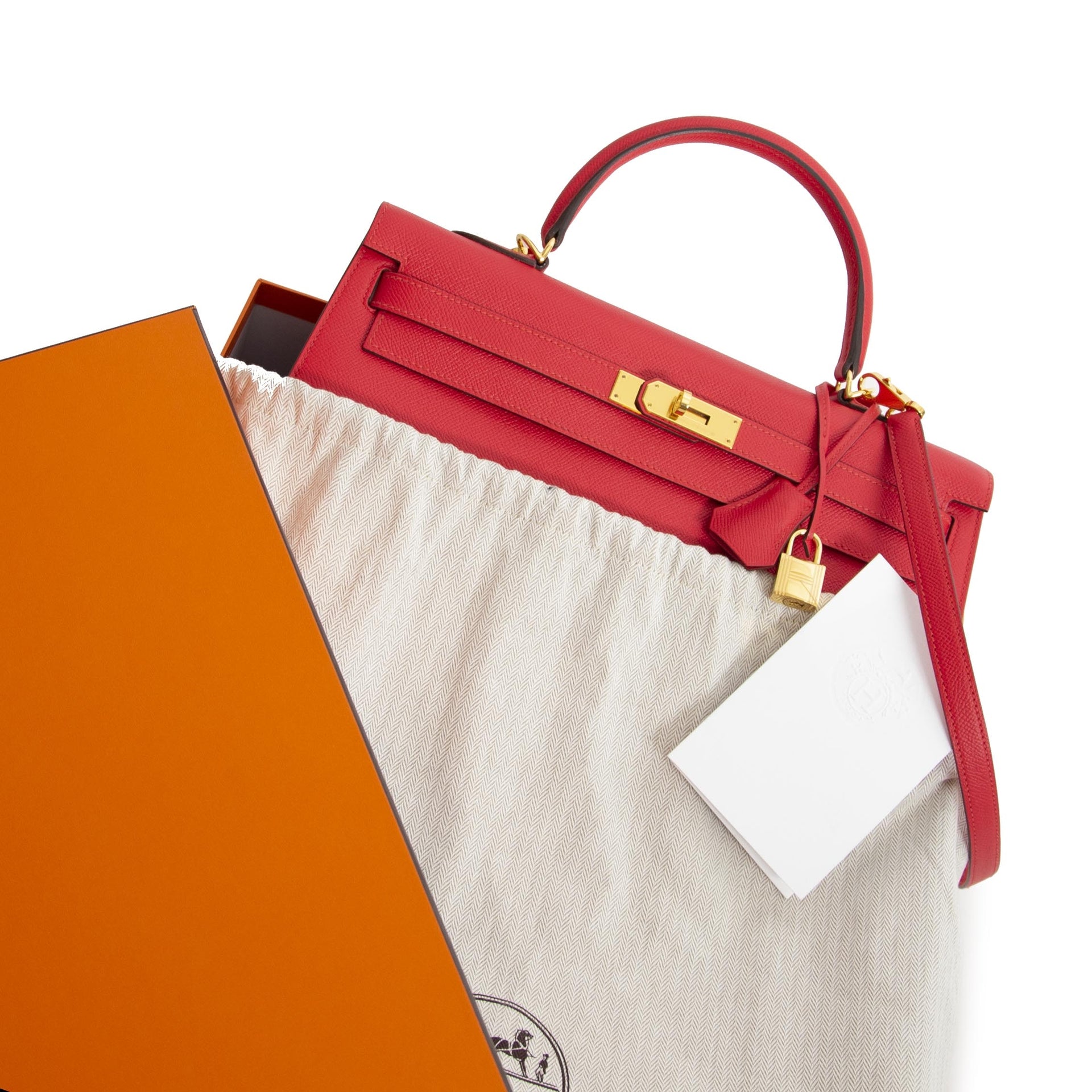 As New Hermès Kelly 35 Sellier Rouge Tomate PHW