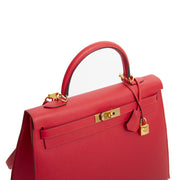 As New Hermès Kelly 35 Sellier Rouge Tomate PHW now online at labellov.com