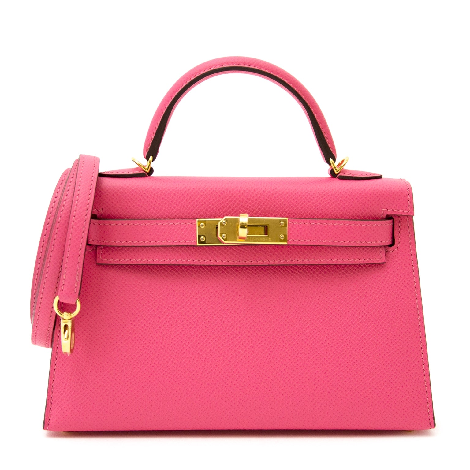 Hermès Kelly II Mini Veau Epsom Rose Azalee GHW shop safe and secure online at labellov.com