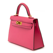 acheter en ligne chez labellov.com Hermès Kelly II Mini Veau Epsom Rose Azalee GHW