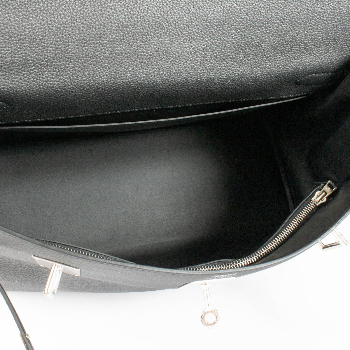 Hermès Kelly 42 Maxi Zwart Togo PHW